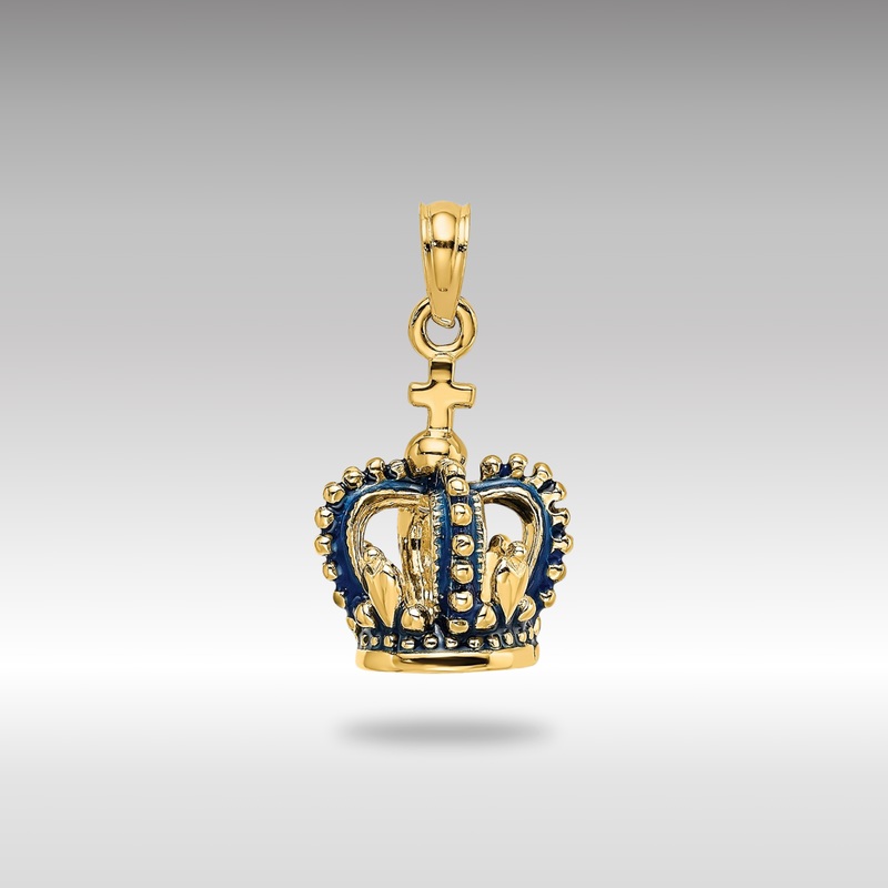 Gold 3-D with Blue Enamel Crown Charm – Model K6841