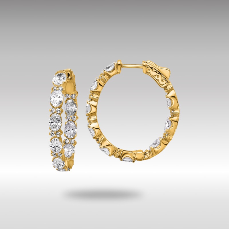 Gold Certified Oval and Round VS DEF Diamond Inside/Outside Hoop Earrings – Model EM10588C-LD
