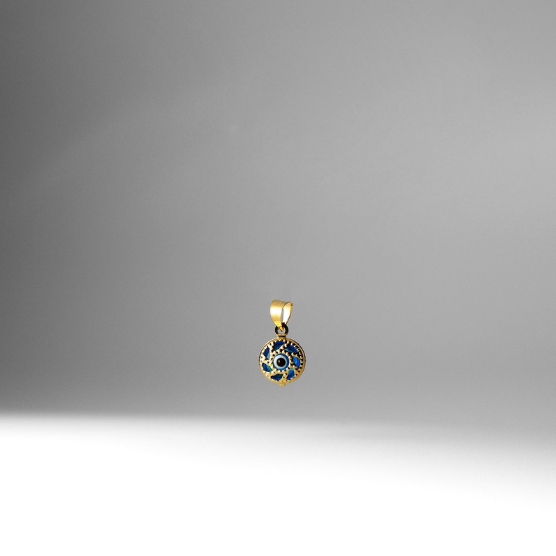 Gold Dainty Round Evil Eye Pendant – Model 1716