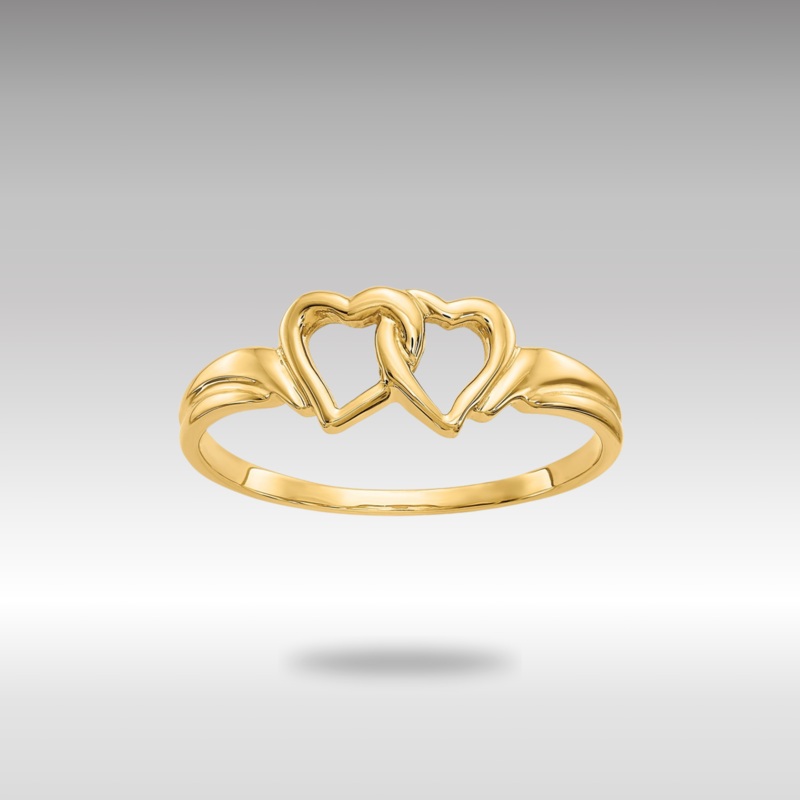 Gold Double Hearts Ring Model-R59