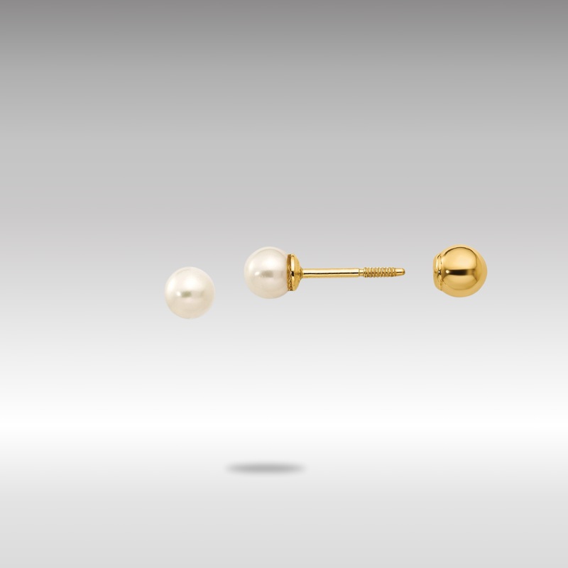 Gold Madi K Reversible 3.75-4mm FW Cultured Pearl and Gold Bead Earrings – Model SE262