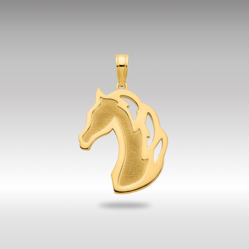 Gold Sandblasted Horse Head Charm – Model D5056