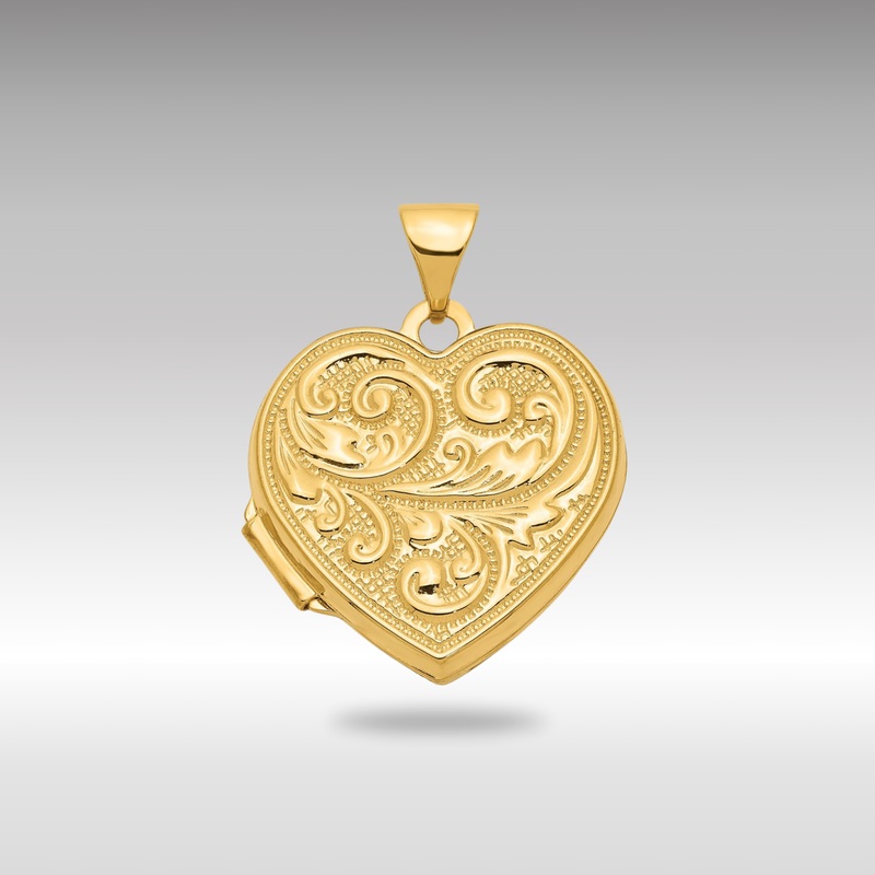 Gold Scrolled LOVE YOU ALWAYS Heart Locket Pendant – Model XL326