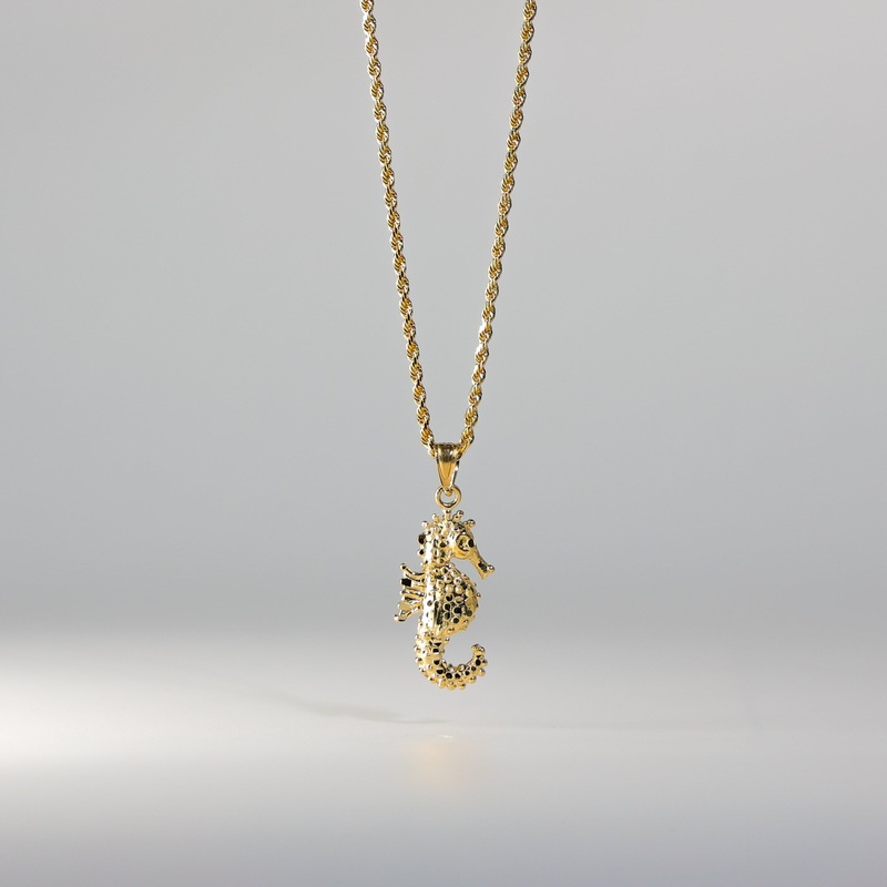 Gold Seahorse Pendant – Model 1687