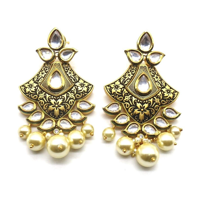 Jewelshingar Jewellery Gold Plated Enamel Colour Earrings For Women (44822-ace)