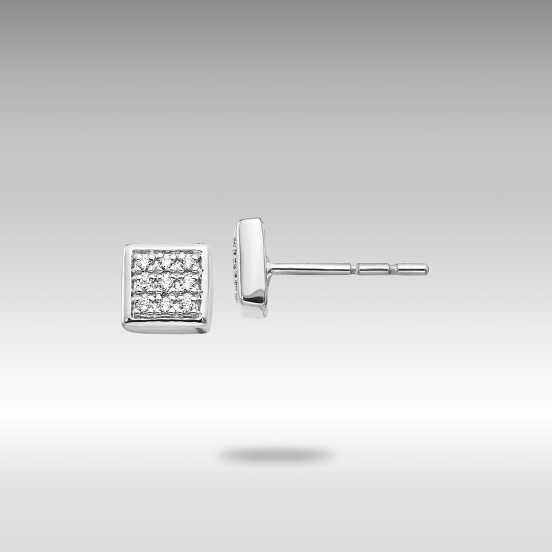 White Gold Diamond Post Earrings – Model EM5471-010-WA