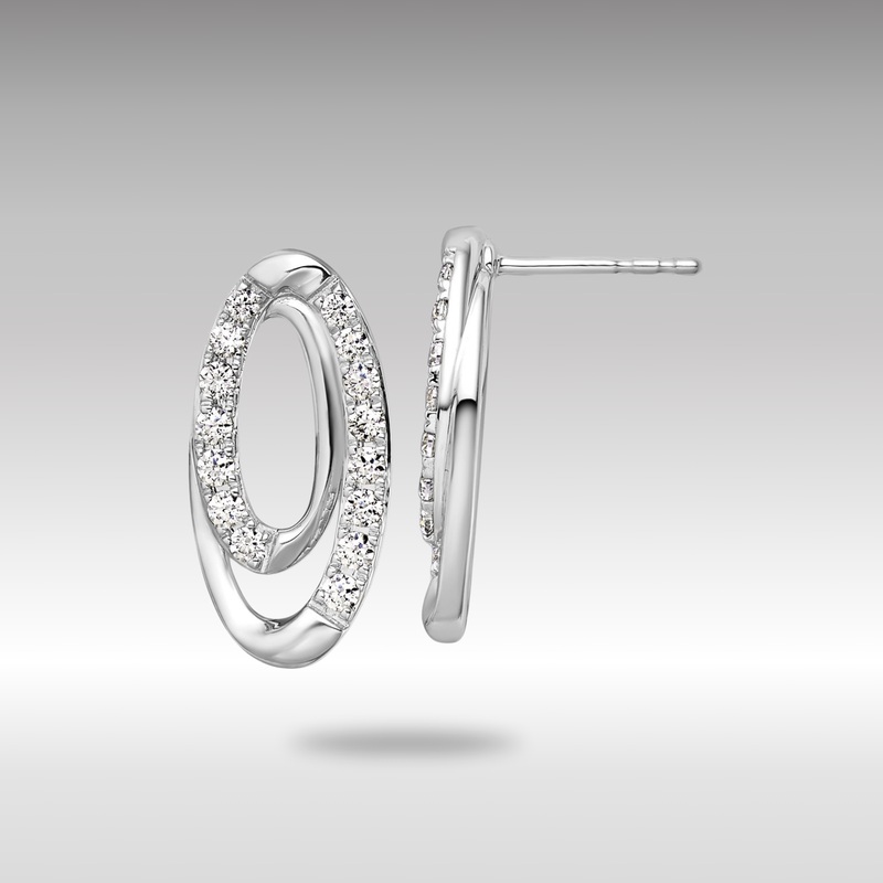 White Gold Lab Grown Diamond VS/SI FGH Oval Post Earrings – Model EM10208-063-WLG