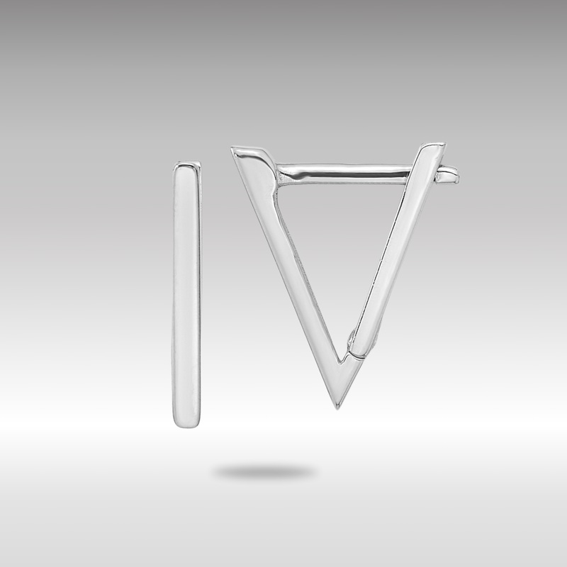 White Gold Polished Triangle Hoop Earrings – Model YE1918W