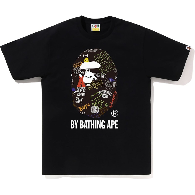 HAND DRAW PATTERN BY BATHING APE TEE MENS
