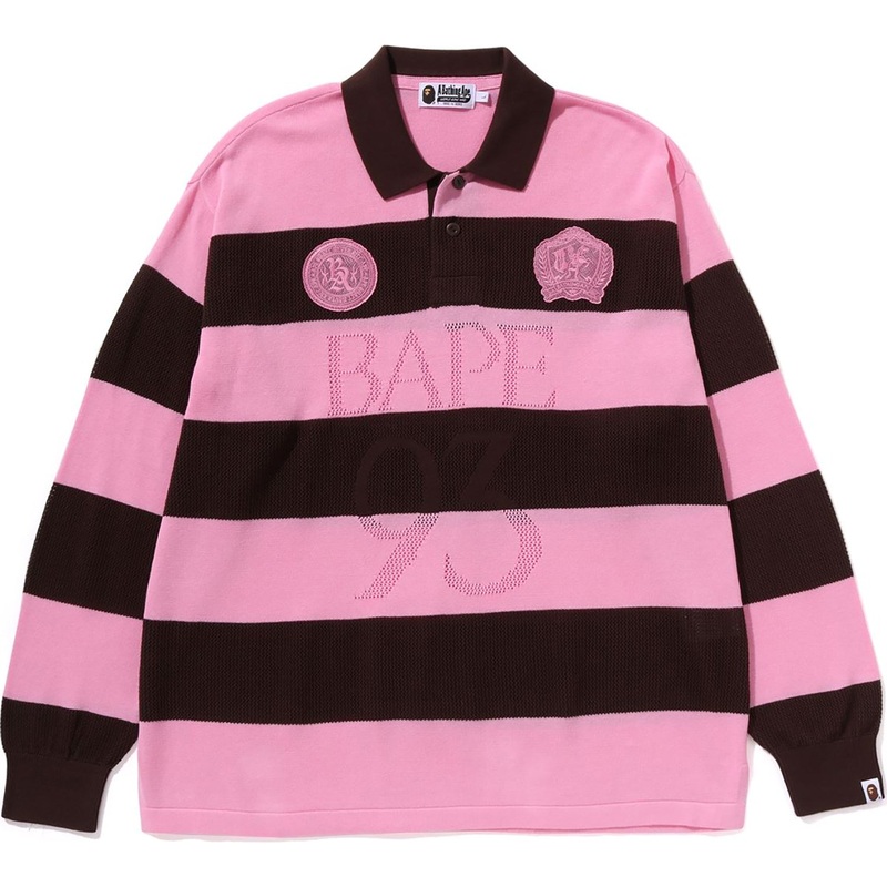 JACQUARD MULTI LOGO STRIPE RELAXED FIT LS TEE MENS