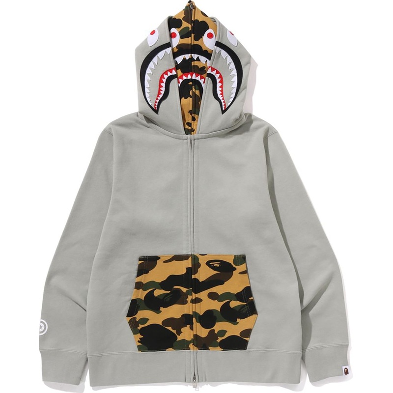 1ST CAMO SHARK FULL ZIP DOUBLE HOODIE MENS