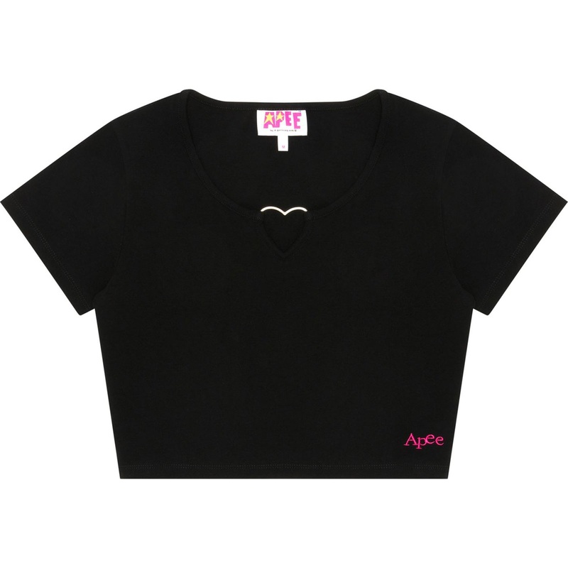 APEE HERT SHAPE METAL RING CROP TOP LADIES