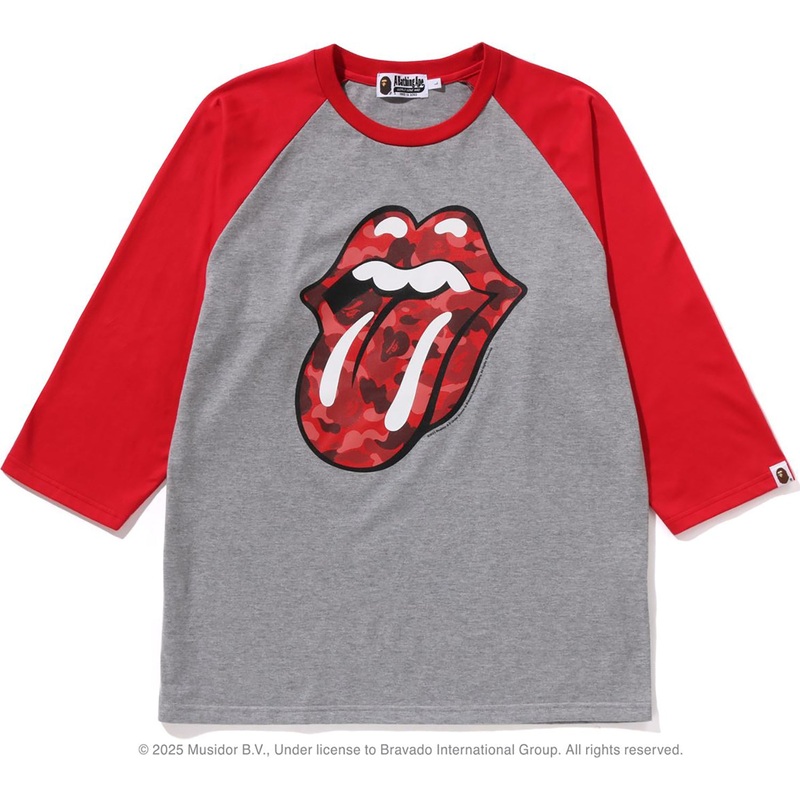 BAPE X ROLLING STONES – 3/4 SLEEVE TEE MENS