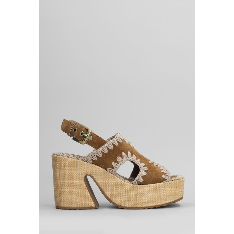 Mou Raffia Platform Sandals