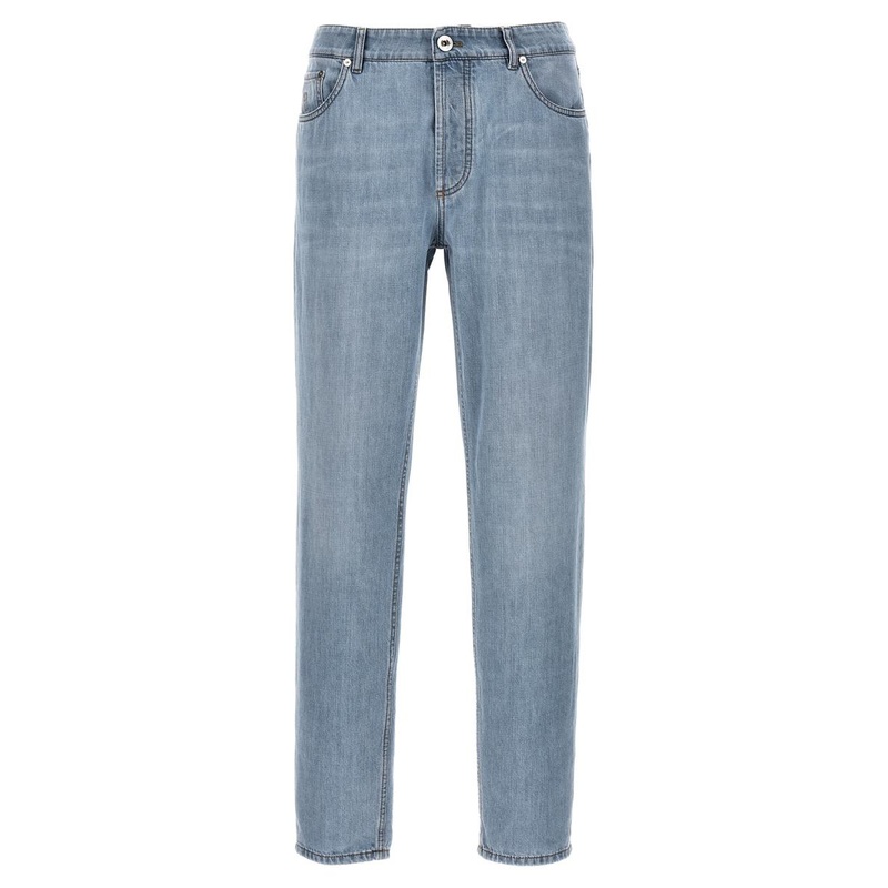 Brunello Cucinelli Logo Embroidery Jeans