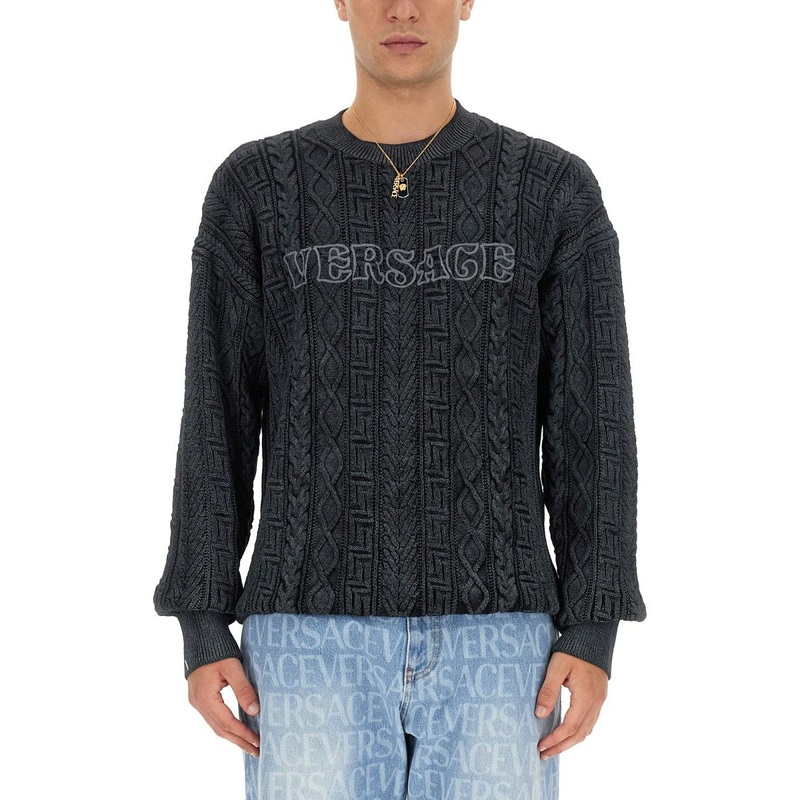 Versace Knit With Greek Braid Work