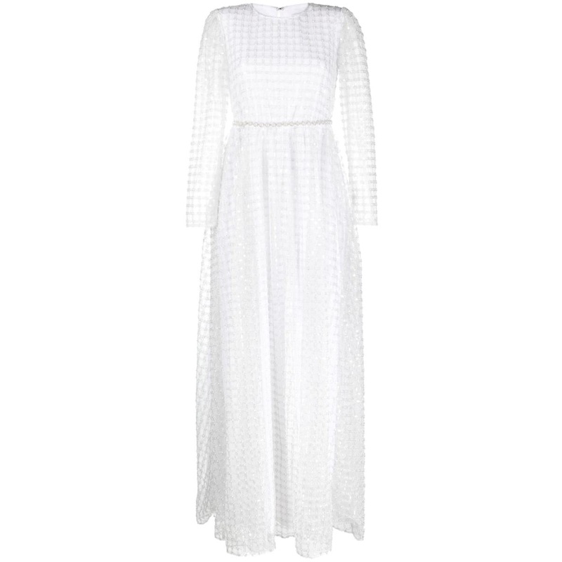 Self-Portrait Grid Sequin Maxi Dress Clothing