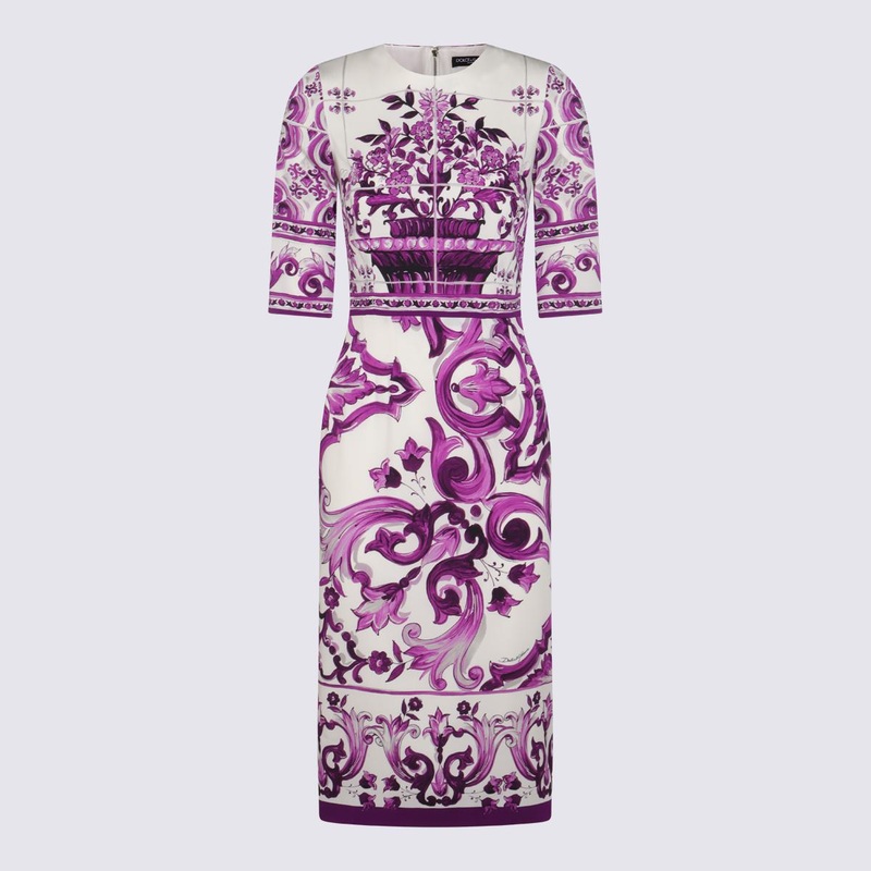 Dolce & Gabbana White And Purple Dress