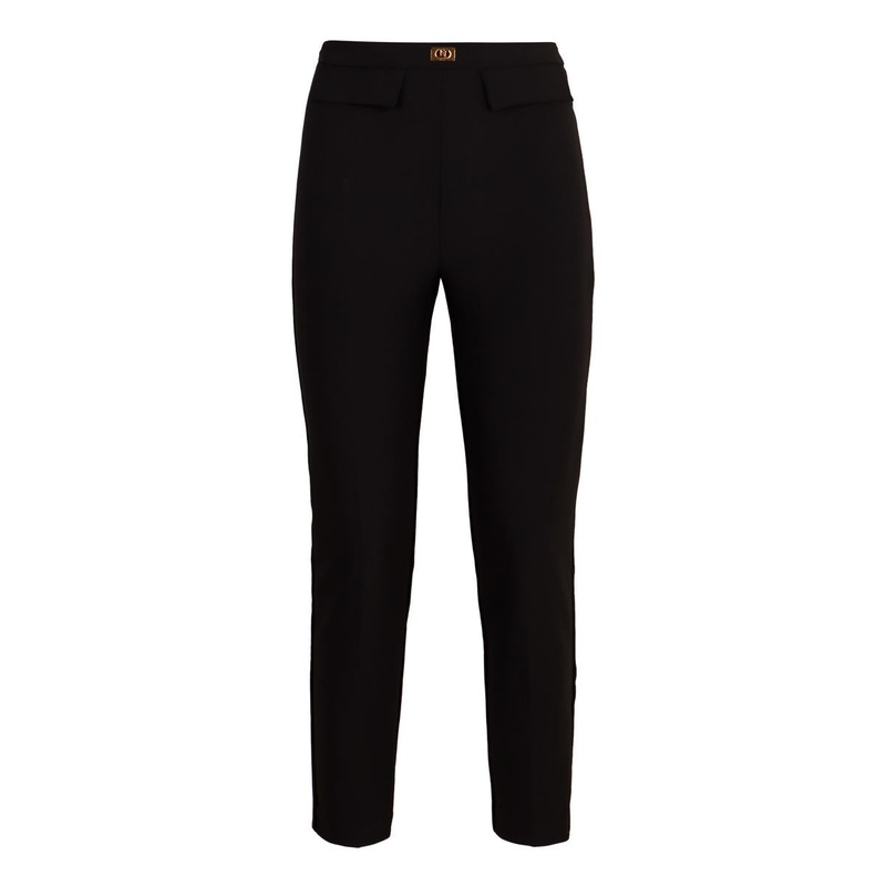 Elisabetta Franchi High-Rise Cotton Trousers