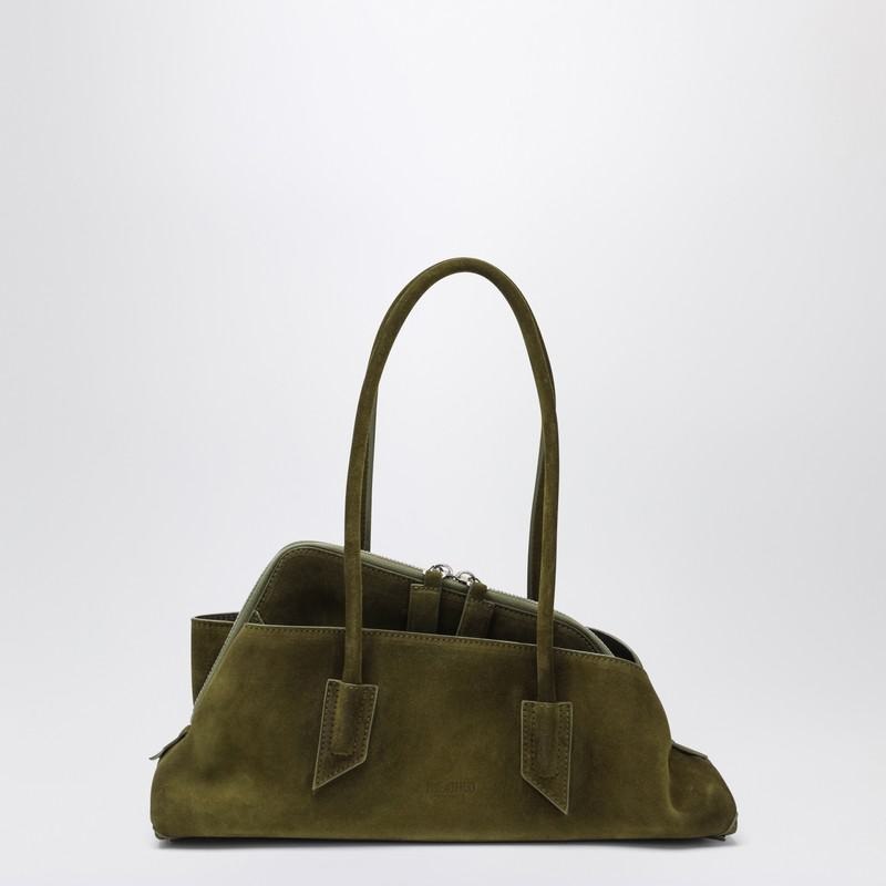 The Attico La Passeggiata Small Bag In Khaki Suede