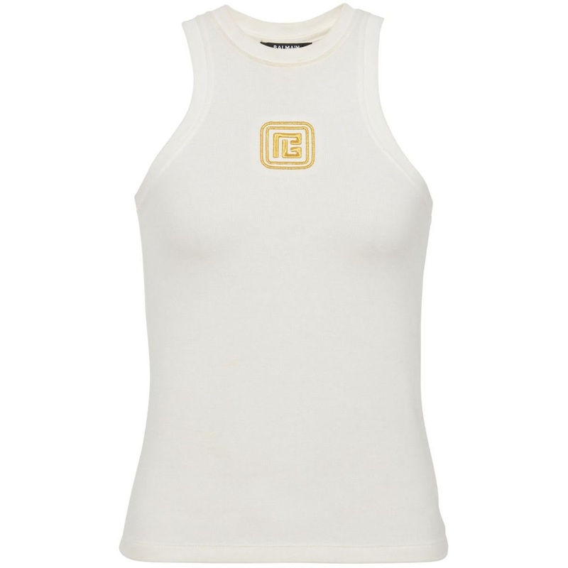 Balmain Tank Top With Pb Embroidery