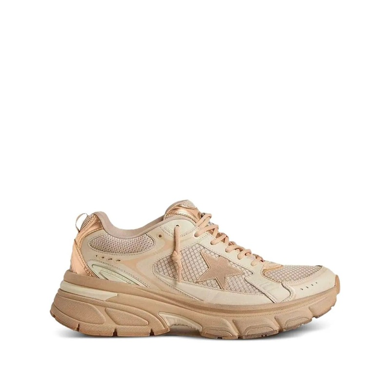 Golden Goose “Lightstar” Net Leather And Suede Upper Tpu Star Net Heel Shoes