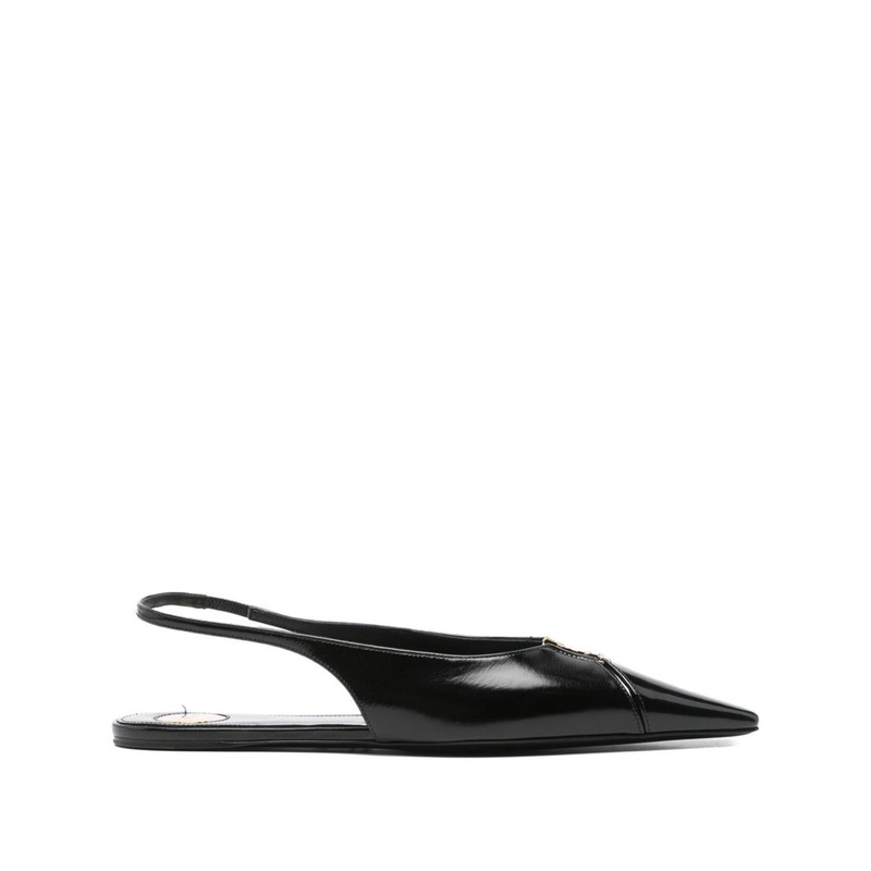 Saint Laurent Babylone Leather Slingback Ballets