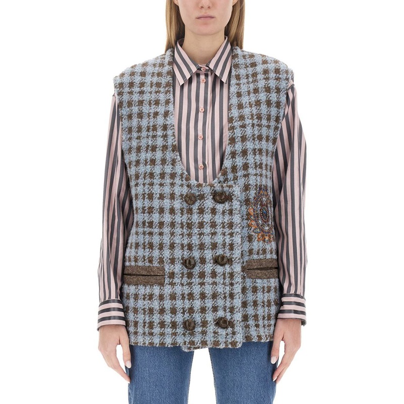 Etro Houndstooth Over Vest