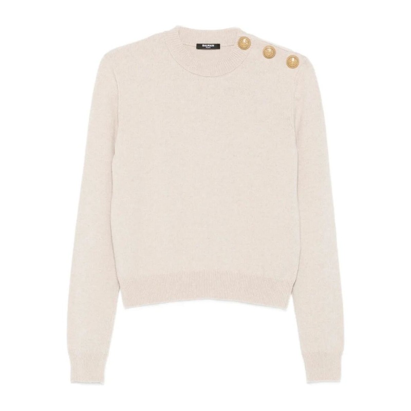 Balmain Cashmere Blend Buttoned Sweater Clothing