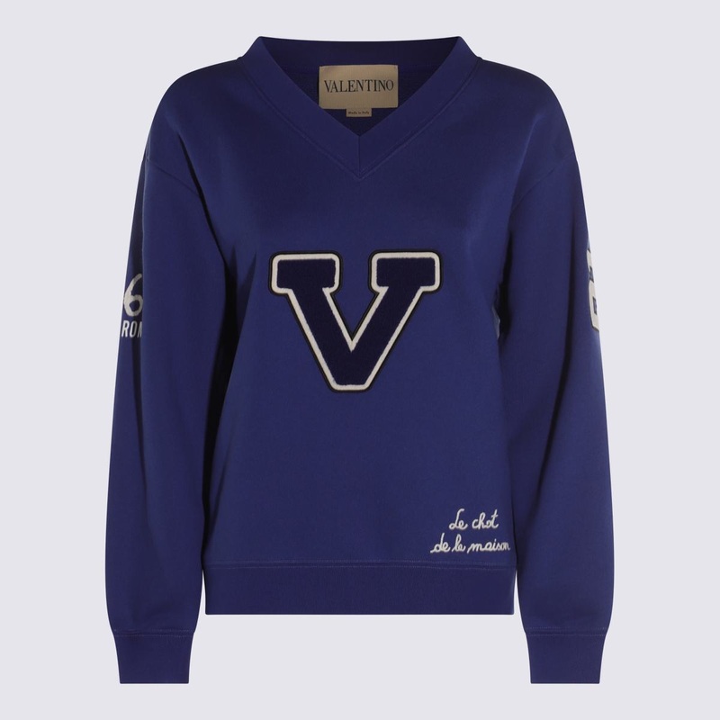 Valentino Garavani Blue Cotton Sweatshirt