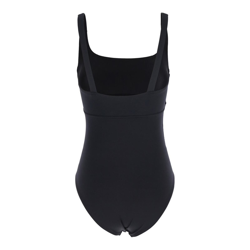 ‘Arnaque’ Black Swimsuit With Front And Rear Square Neck In Tech Fabric Stretch Woman