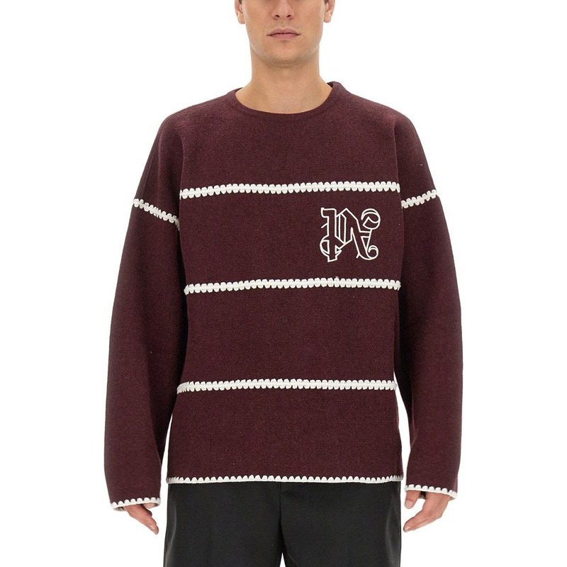 Palm Angels Monogram Striped Sweater
