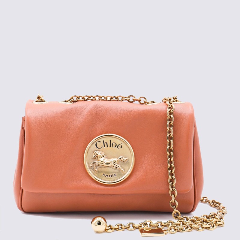 Chlo Light Orange Leather Heritage Small Shoulder Bag