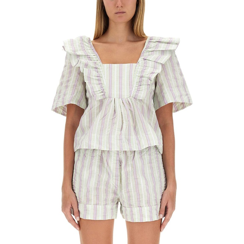Ganni Ruffle Blouse