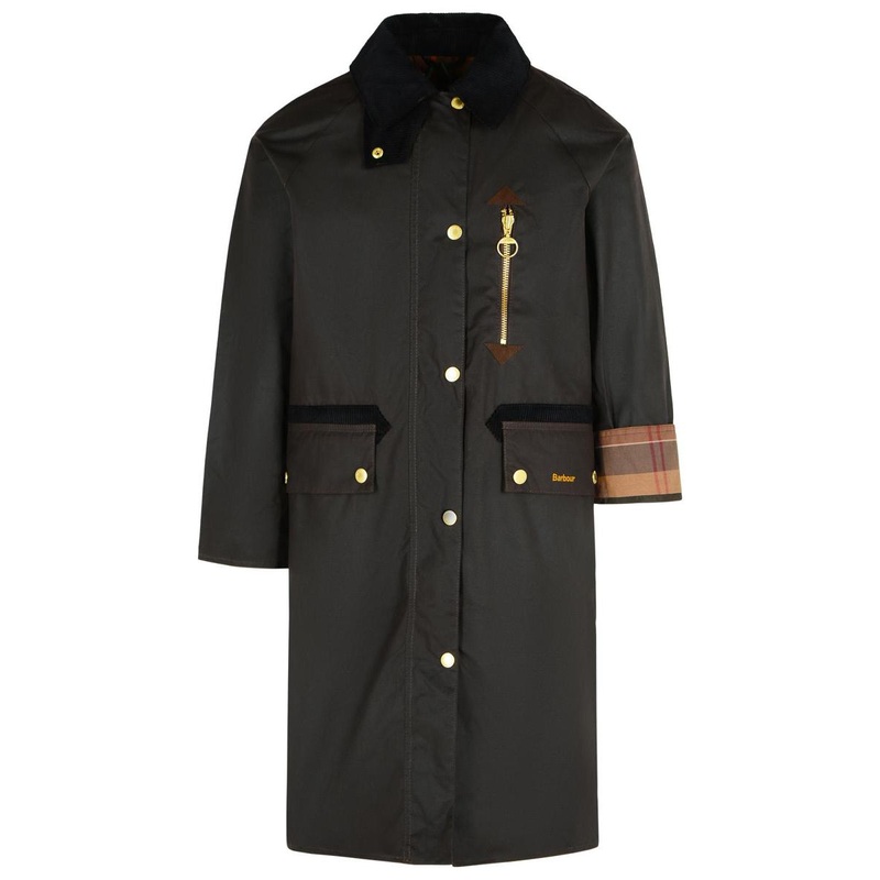 Barbour ‘Evette’ Dark Brown Waxed Cotton Parka