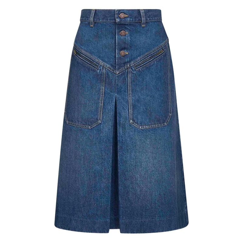 Chlo Knee-Length Denim Skirt Clothing