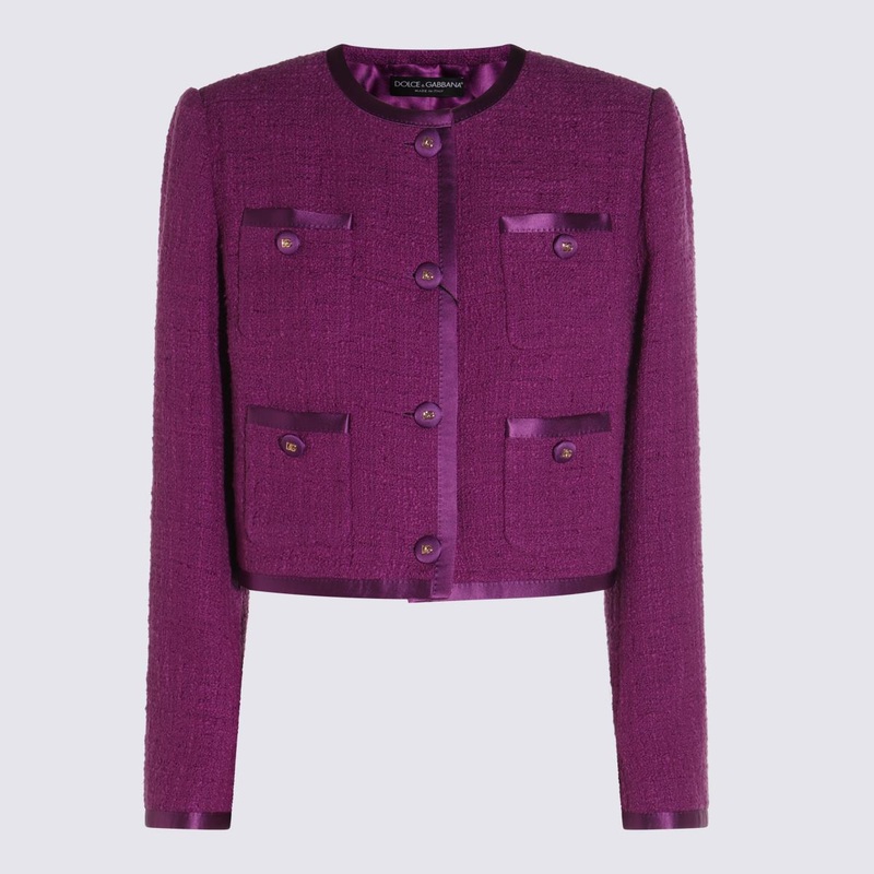 Dolce & Gabbana Violet Cotton Casual Jacket