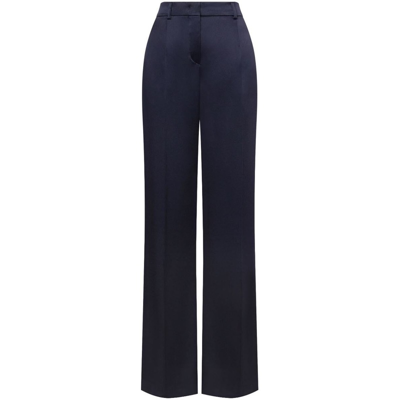 Alberta Ferretti Satin Finish Silk-Blend Trousers