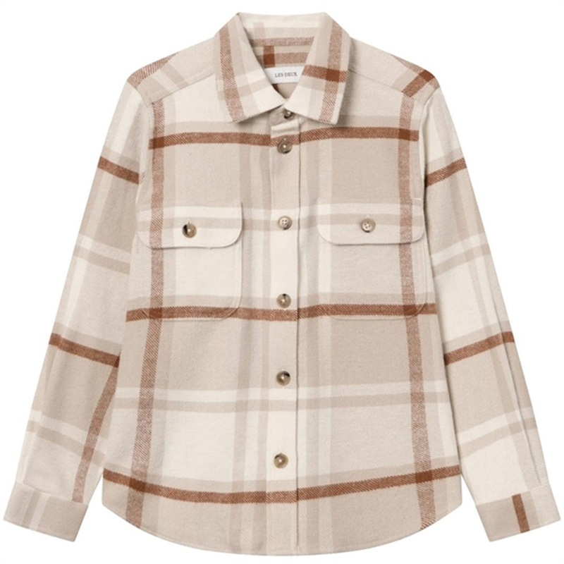 Les Deux Kids Light Desert Sand\/Light Ivory Joseph Check Overshirt