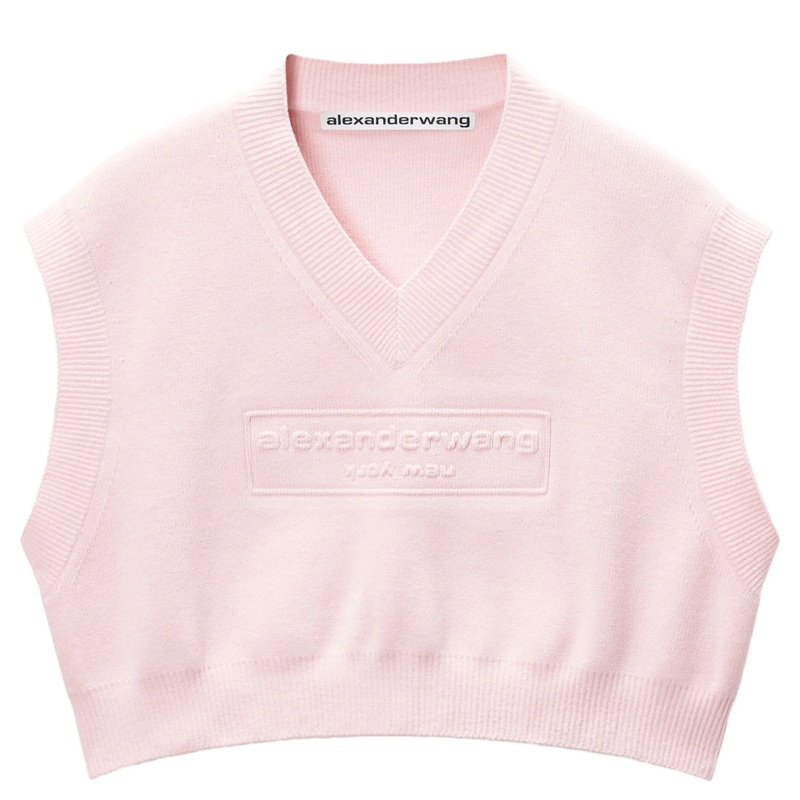 Embossed Logo V-Neck Vest Pullover