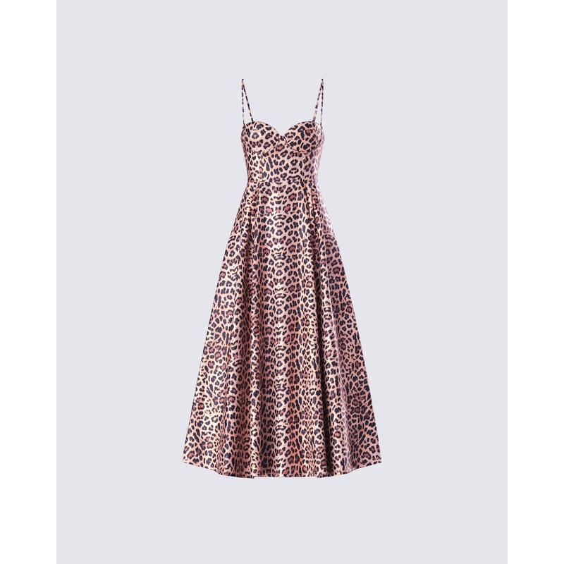 Novella Leopard Print Midi Dress