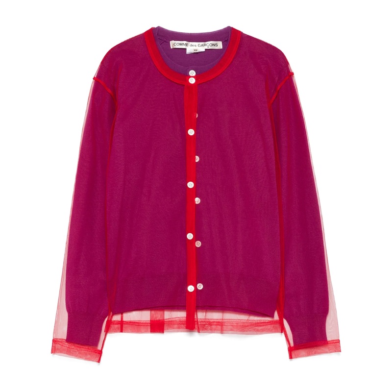 Worsted Wool Jersey Nylon Cardigan