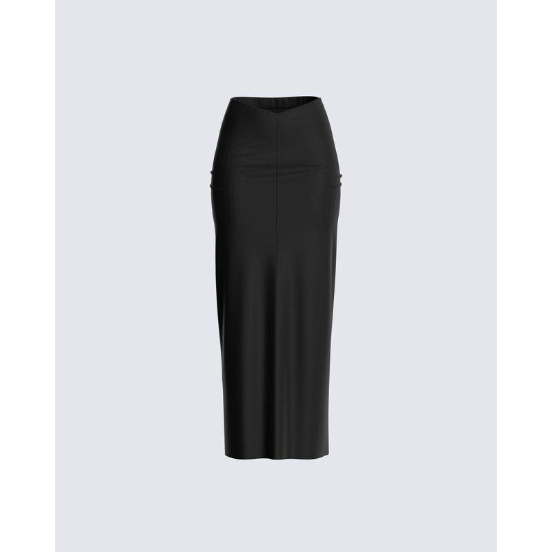 Nadia Black V Waist Skirt