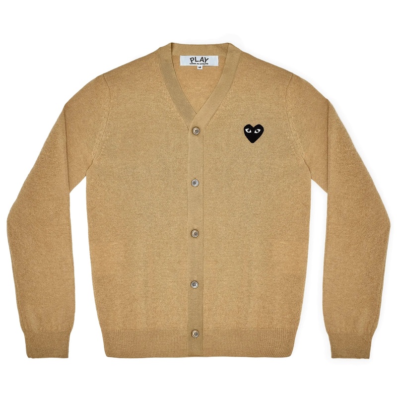 V-Neck Cardigan Black Emblem Cardigan Unisex