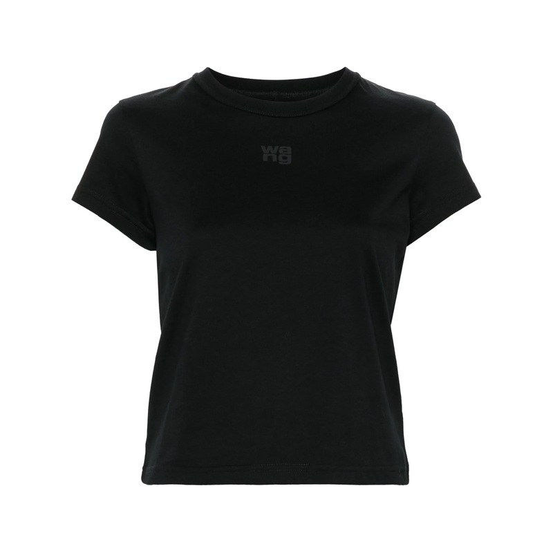 Shrunken Cotton Tee With Logo