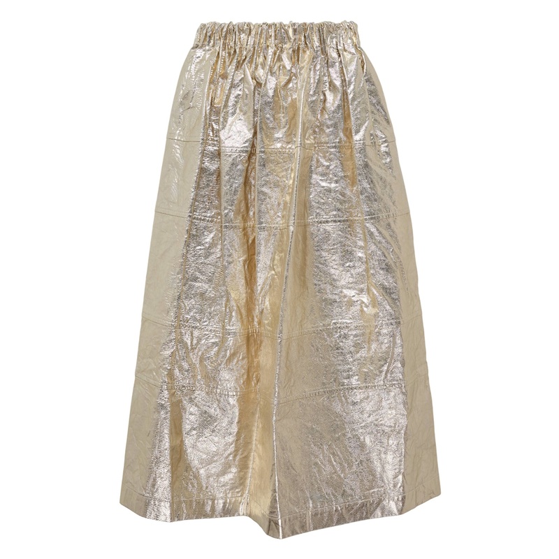 Cotton Twill Foiled Print Skirt