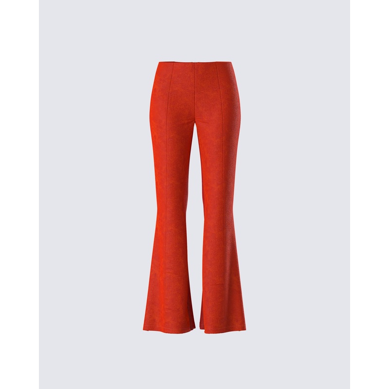 Emi Two Tone Orange Faux Suede Pant