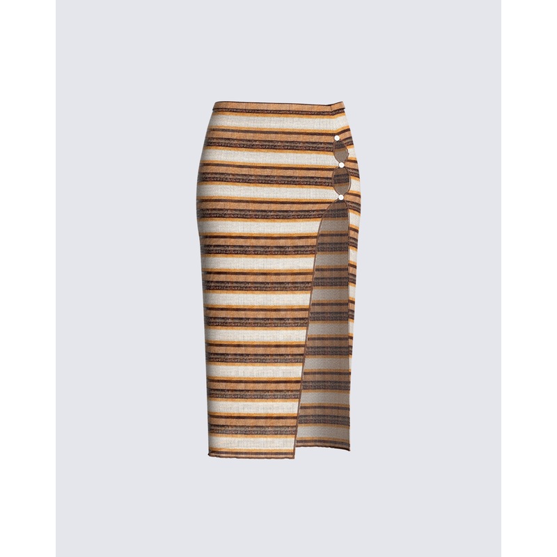 Jade Multi Stripe Sweater Skirt