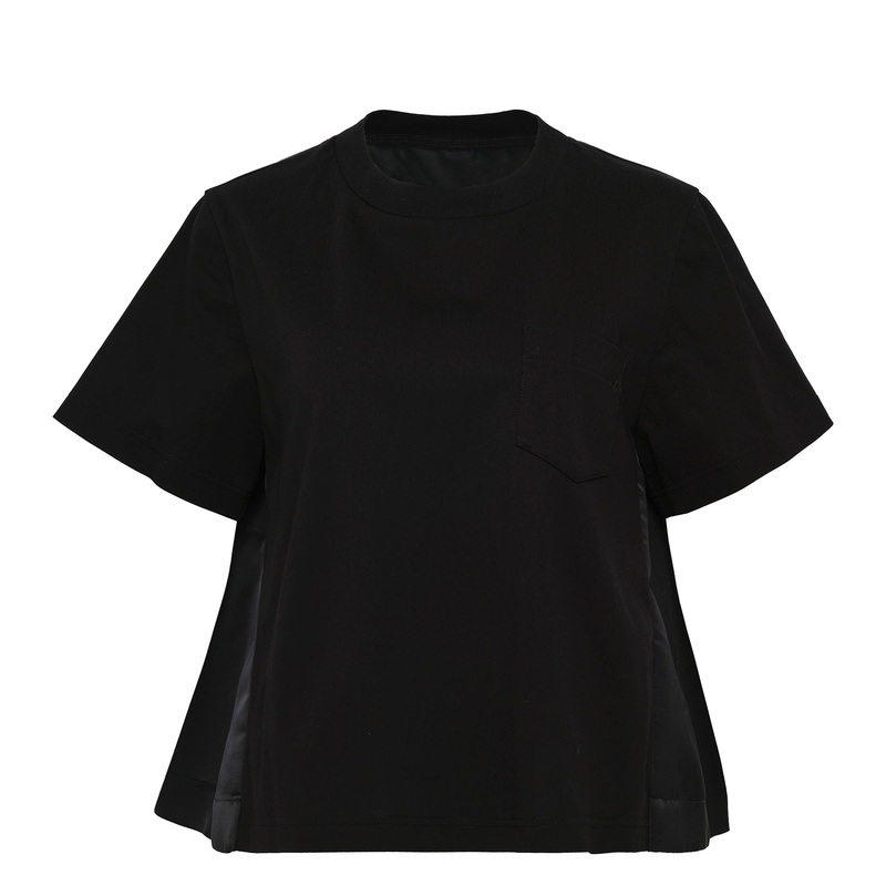 Nylon Twill X Cotton Jersey T-Shirt