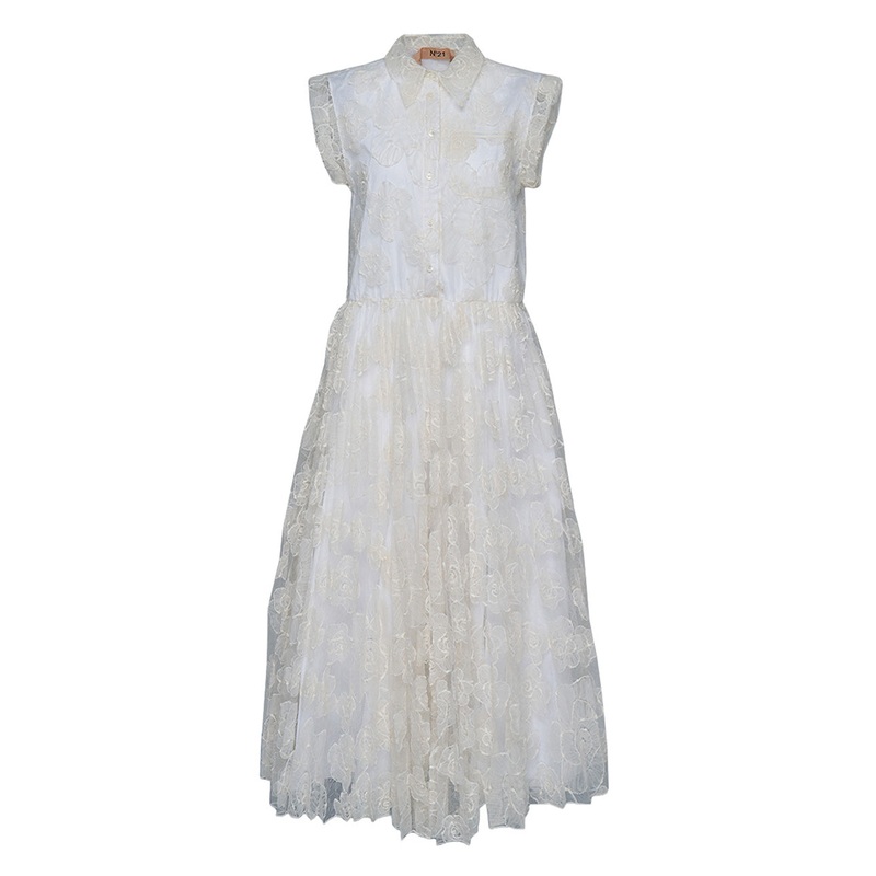 Cap Sleeves Lace Shirt Dress